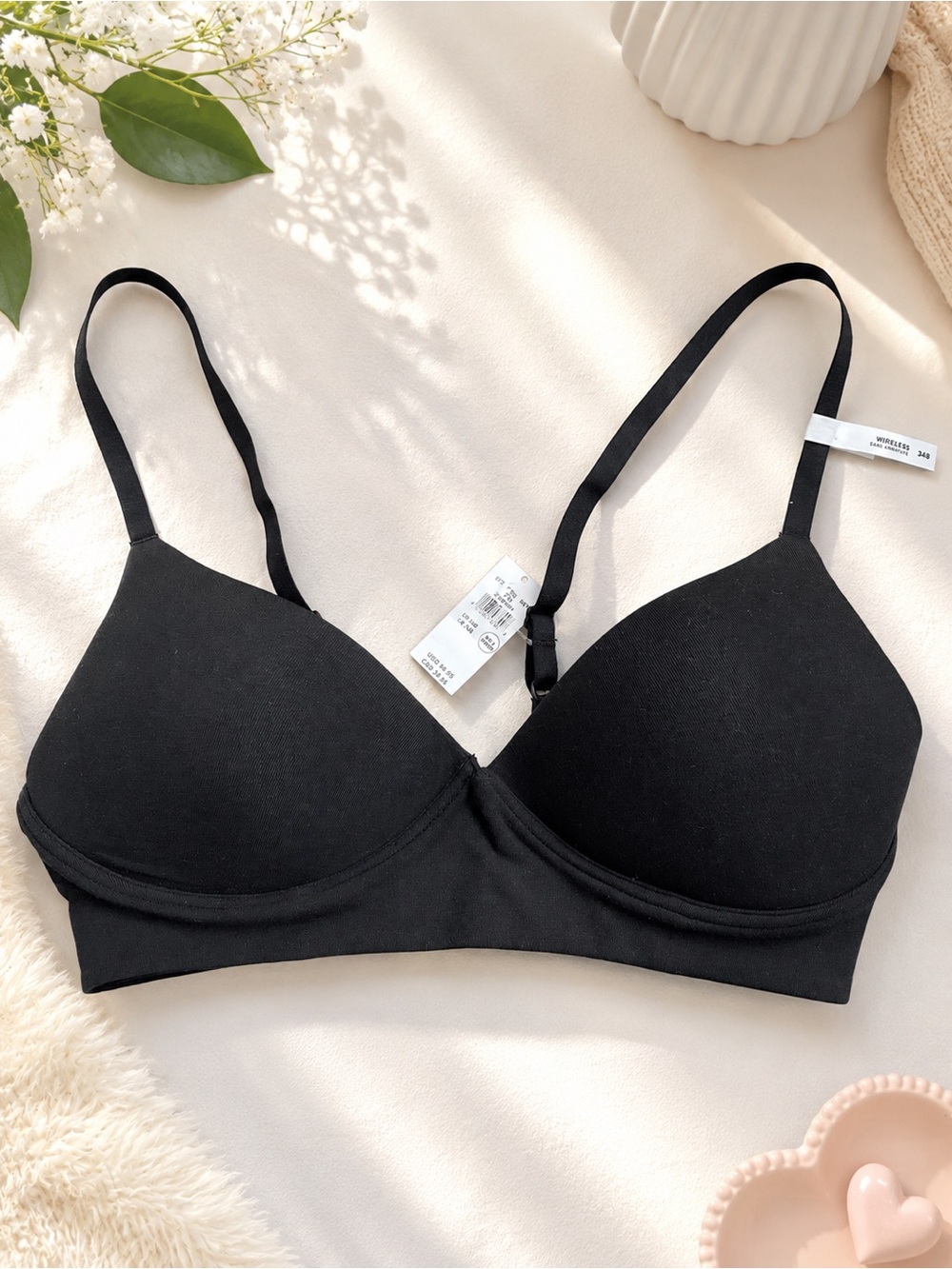 NWT Aerie Real Chill Wireless Bra Black 34B